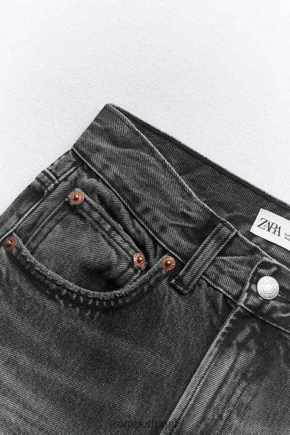 calça jeans reta trf cintura alta mulheres Zara cinza antracite Z2080L523 roupas
