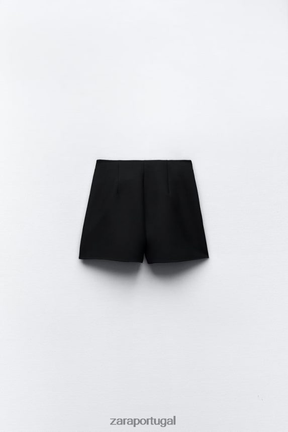 saia com babados mulheres Zara preto Z2080L589 roupas