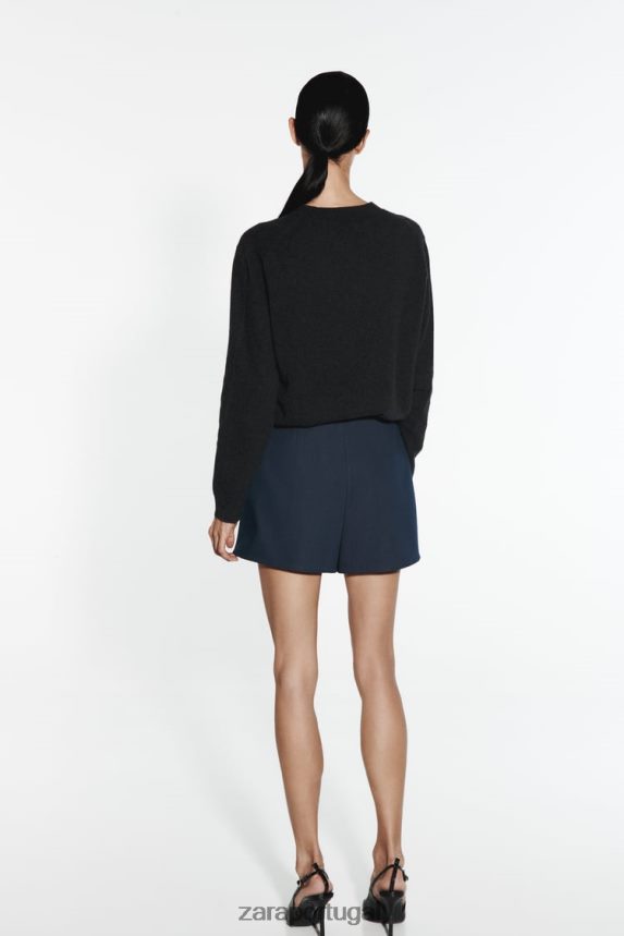 saia com cinto mulheres Zara índigo Z2080L608 roupas