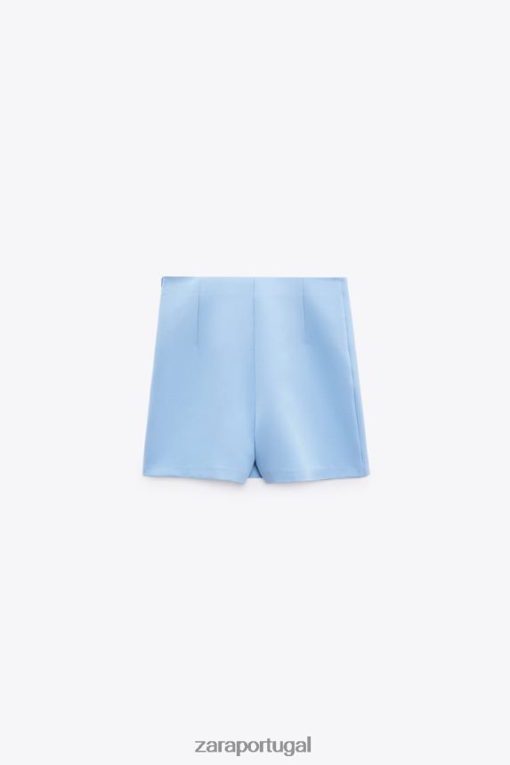 saia com fenda mulheres Zara azul claro Z2080L536 roupas