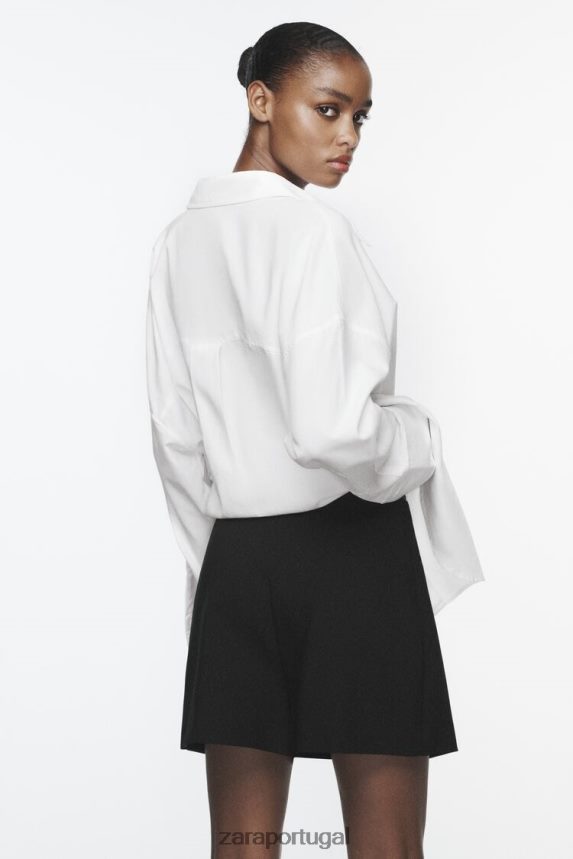 saia com fenda mulheres Zara preto Z2080L588 roupas