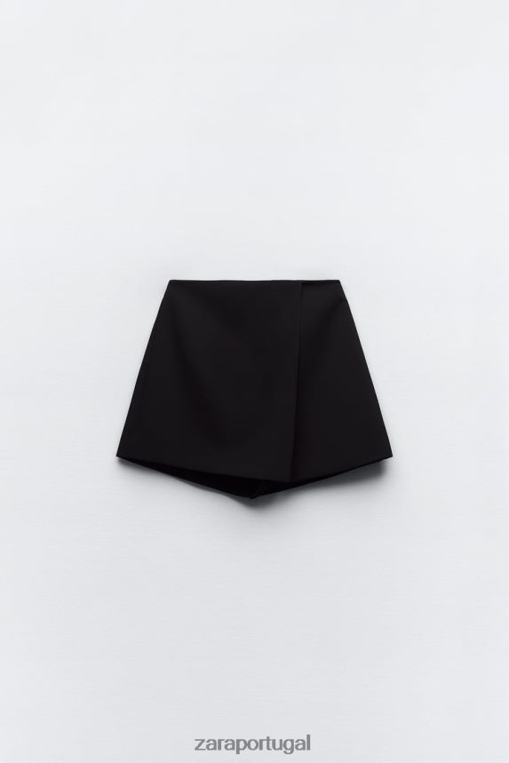 saia com fenda mulheres Zara preto Z2080L588 roupas