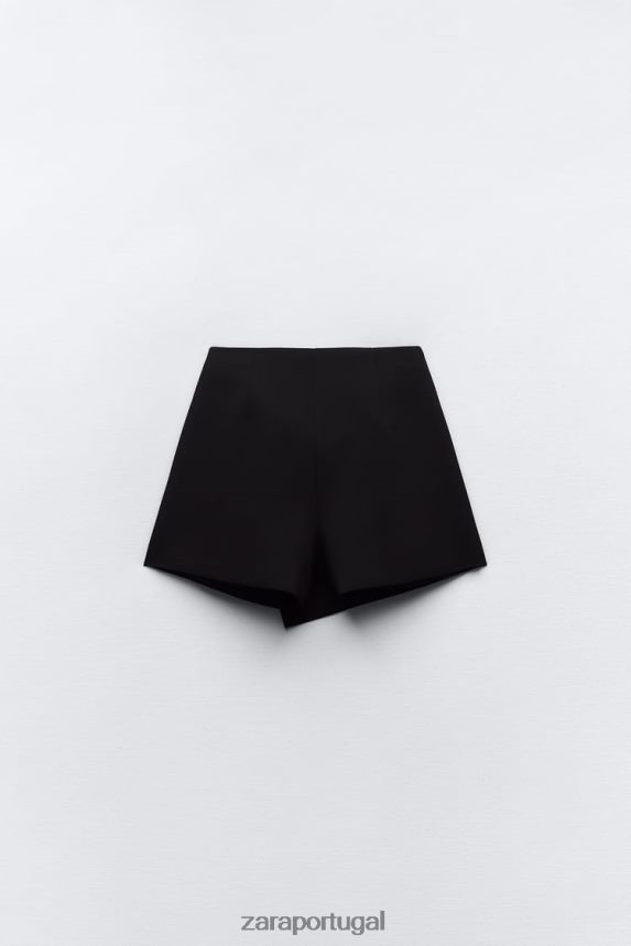 saia com fenda mulheres Zara preto Z2080L588 roupas