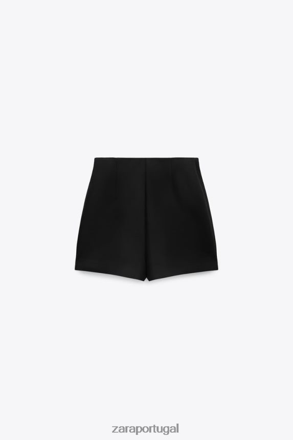 saia com fenda mulheres Zara preto Z2080L598 roupas