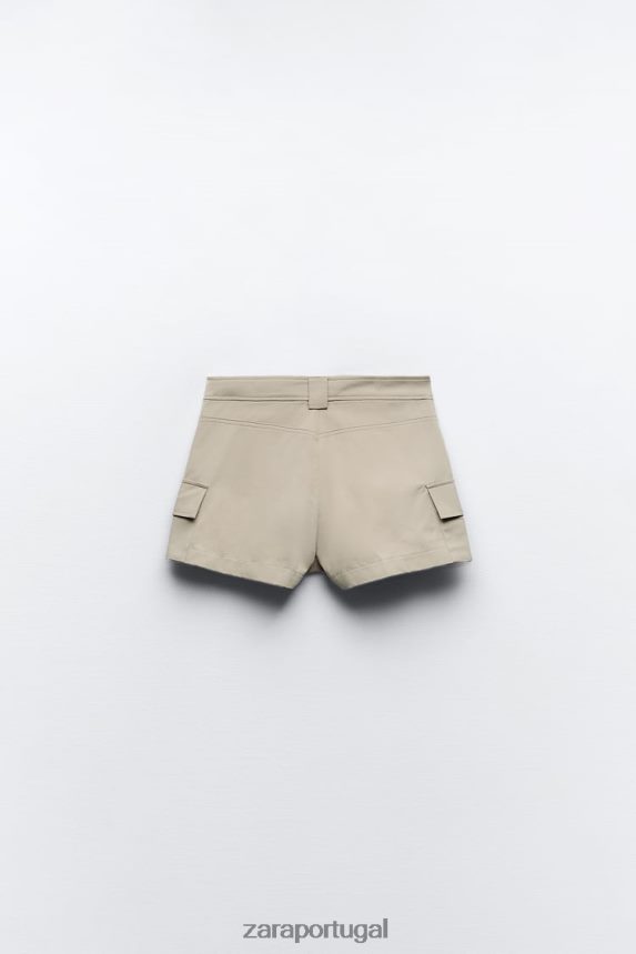 saia de bolso mulheres Zara cinzas Z2080L623 roupas