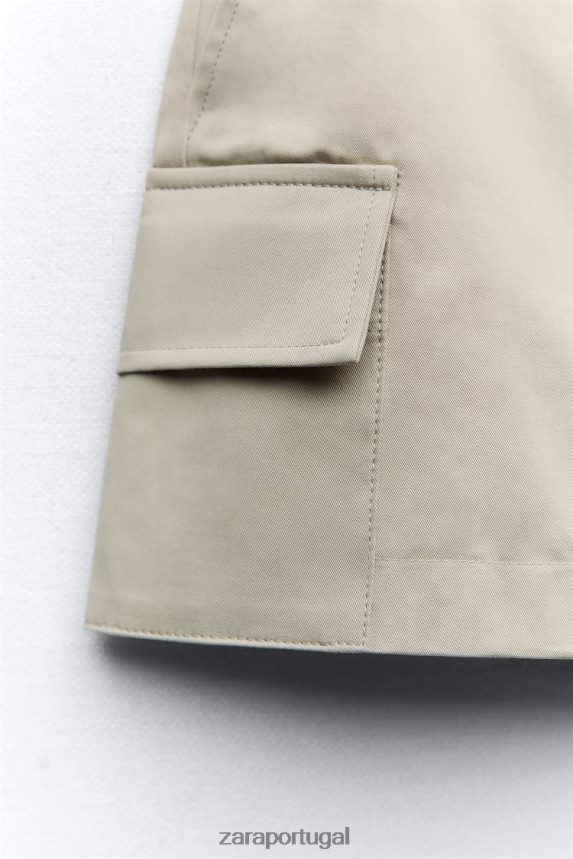 saia de bolso mulheres Zara cinzas Z2080L623 roupas