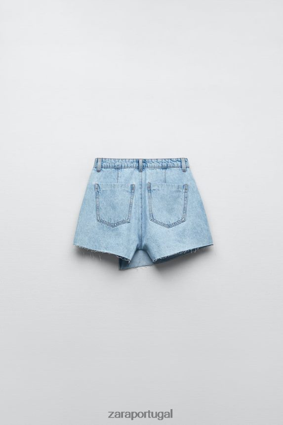 saia envolvente com botões z1975 mulheres Zara azul claro Z2080L534 roupas