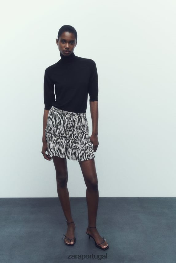 saia estampada mulheres Zara zebra Z2080L605 roupas