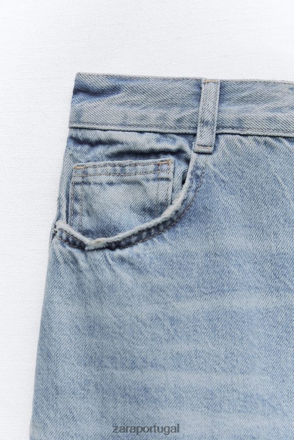 saia jeans longa trf mulheres Zara azul Z2080L676 roupas