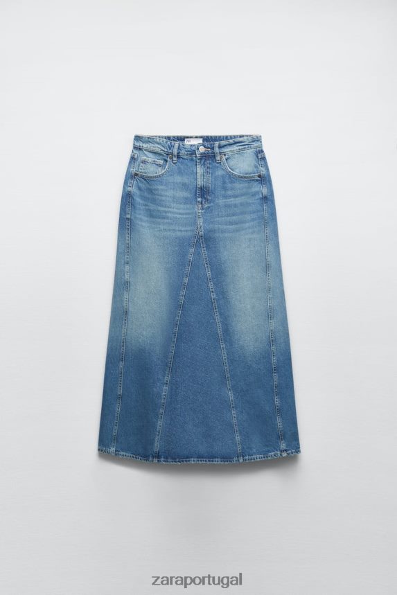 saia jeans trf mulheres Zara azul Z2080L656 roupas