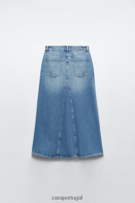 saia jeans trf mulheres Zara azul Z2080L656 roupas