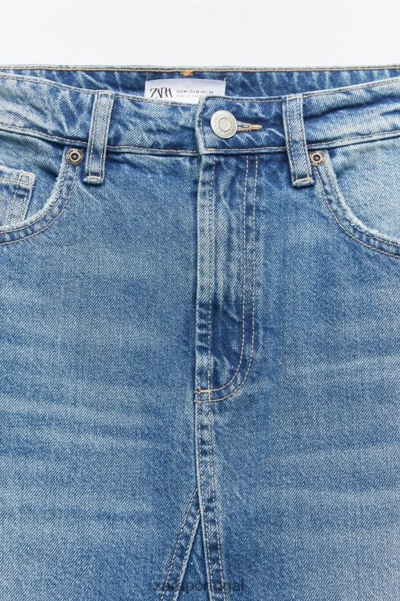 saia jeans trf mulheres Zara azul Z2080L656 roupas