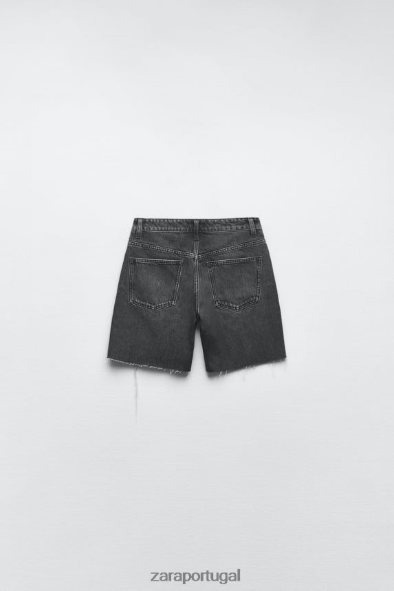 short jeans folgado trf mulheres Zara cinza antracite Z2080L558 roupas