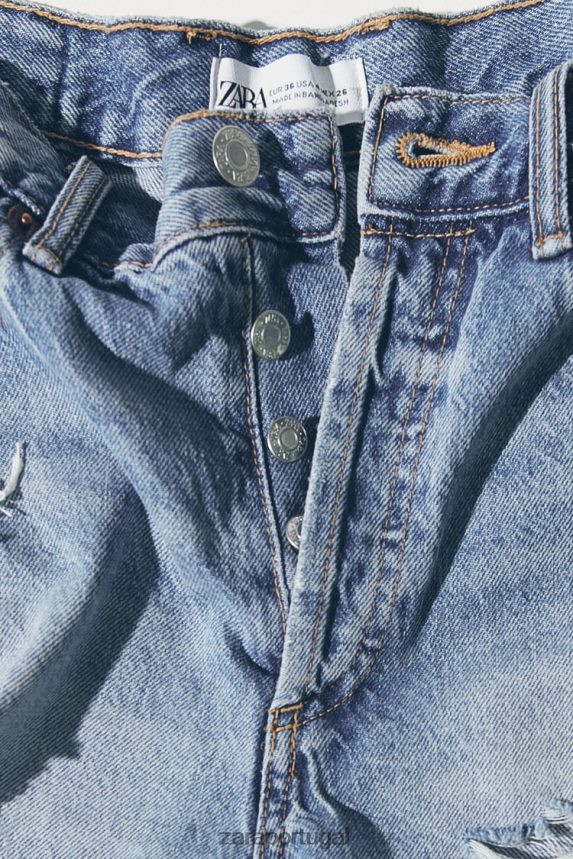 short jeans trf cintura média mulheres Zara azul Z2080L531 roupas