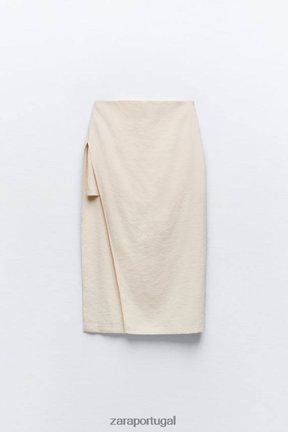 short midi pareo mulheres Zara cru Z2080L624 roupas