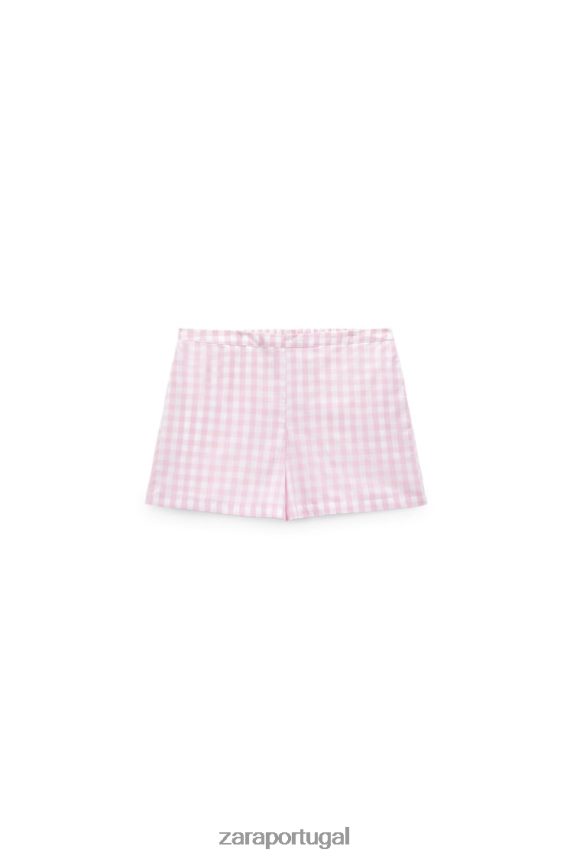 shorts barbie matel mulheres Zara rosa/branco Z2080L570 roupas