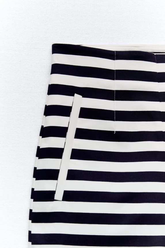 shorts de cintura alta mulheres Zara listrado Z2080L554 roupas