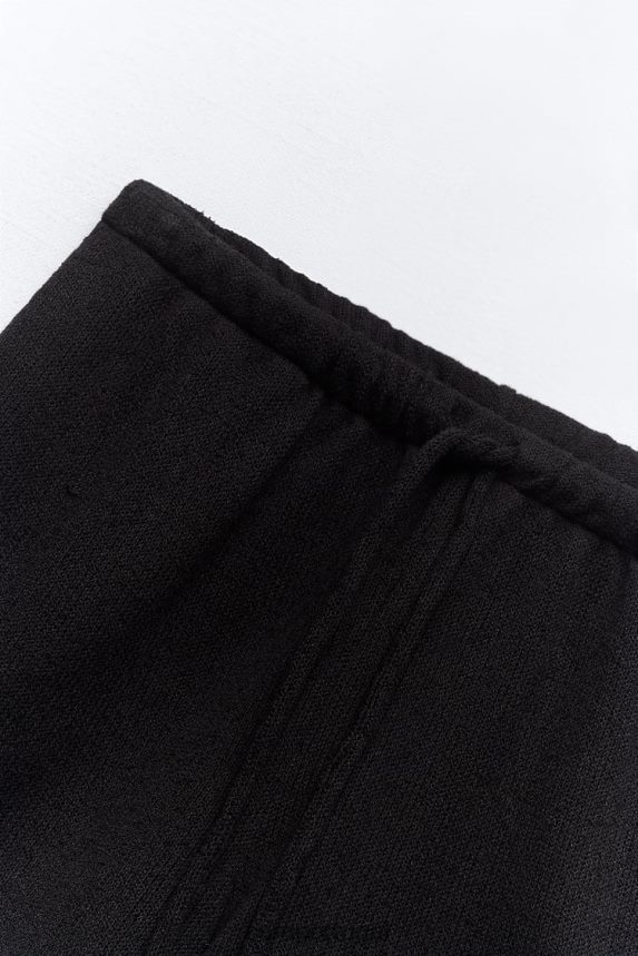 shorts de malha mulheres Zara preto Z2080L606 roupas