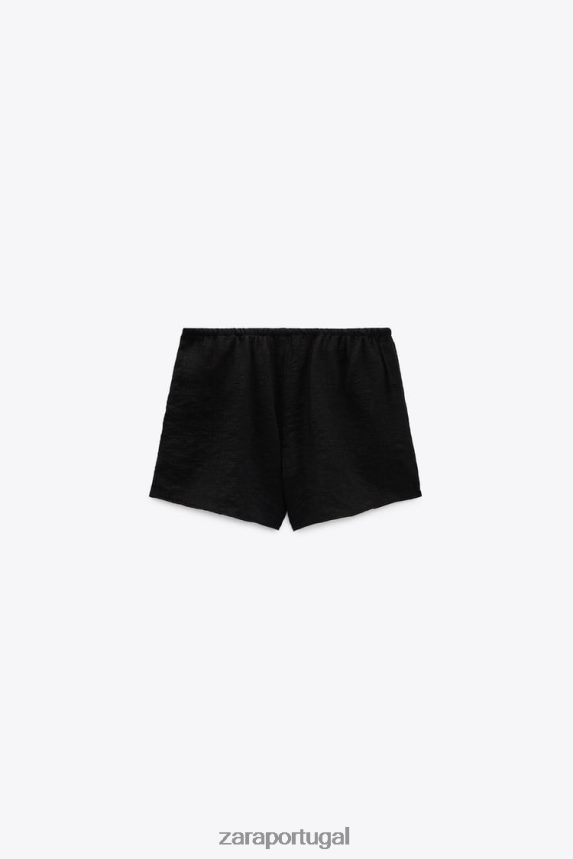 shorts estruturados mulheres Zara preto Z2080L621 roupas