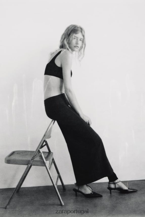 bralette de lã mulheres Zara preto Z2080L836 roupas