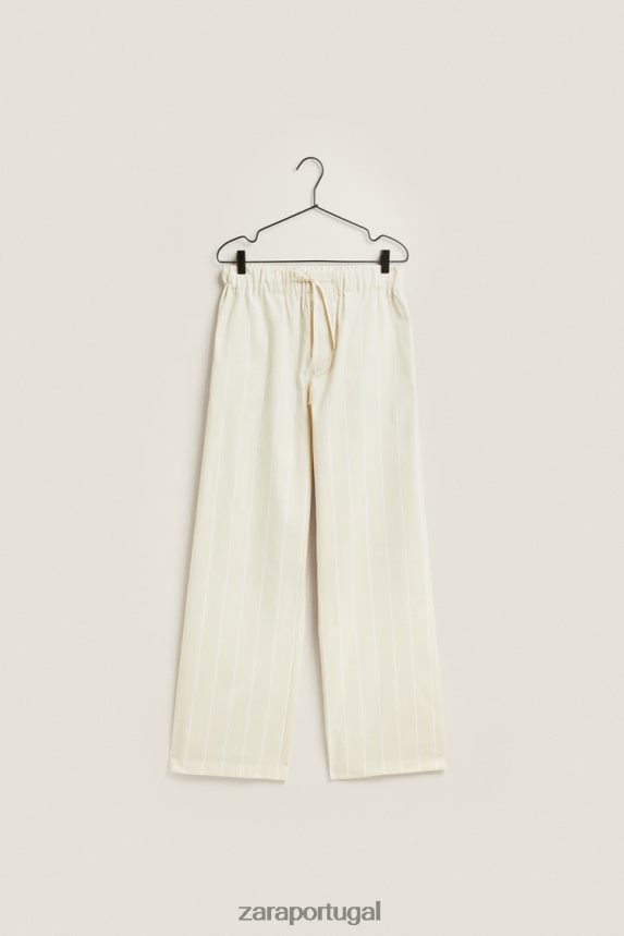 calças com listras finas mulheres Zara luz amarela Z2080L1801 roupas