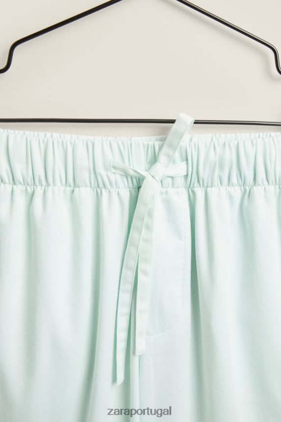 calças de cor sólida mulheres Zara luz verde Z2080L1800 roupas