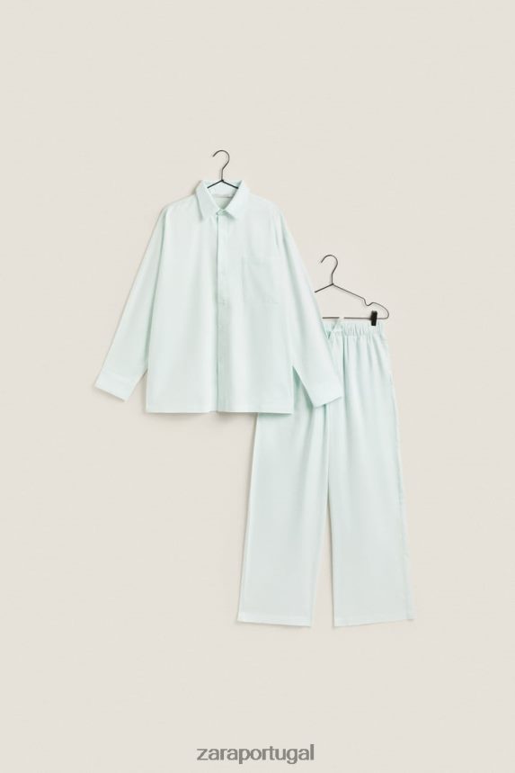 calças de cor sólida mulheres Zara luz verde Z2080L1800 roupas