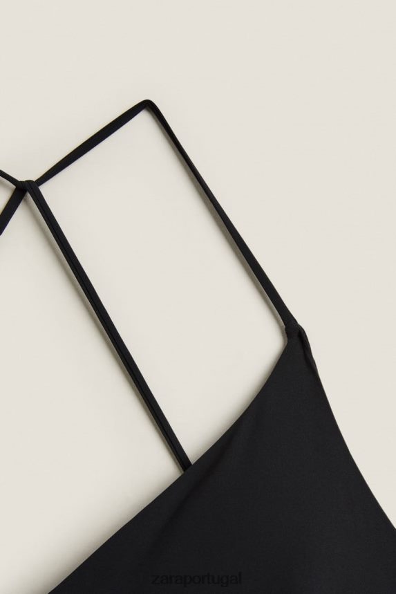 maiô com costas abertas mulheres Zara preto Z2080L1823 roupas