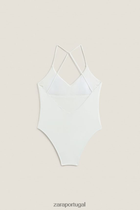 maiô simples mulheres Zara cru Z2080L1822 roupas