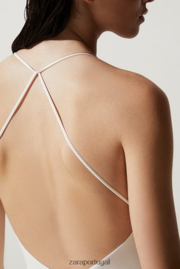 maiô simples mulheres Zara cru Z2080L1822 roupas