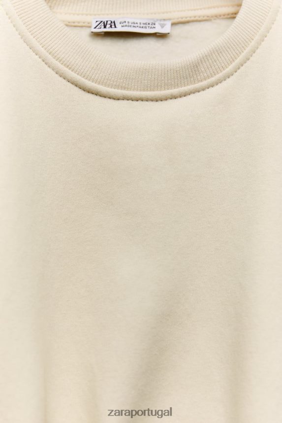 moletom básico mulheres Zara baunilha Z2080L945 roupas