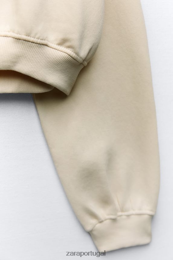 moletom básico mulheres Zara baunilha Z2080L945 roupas