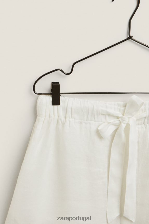 shorts de linho mulheres Zara cru Z2080L1815 roupas