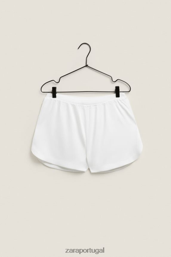 shorts de toque suave mulheres Zara branco Z2080L1811 roupas