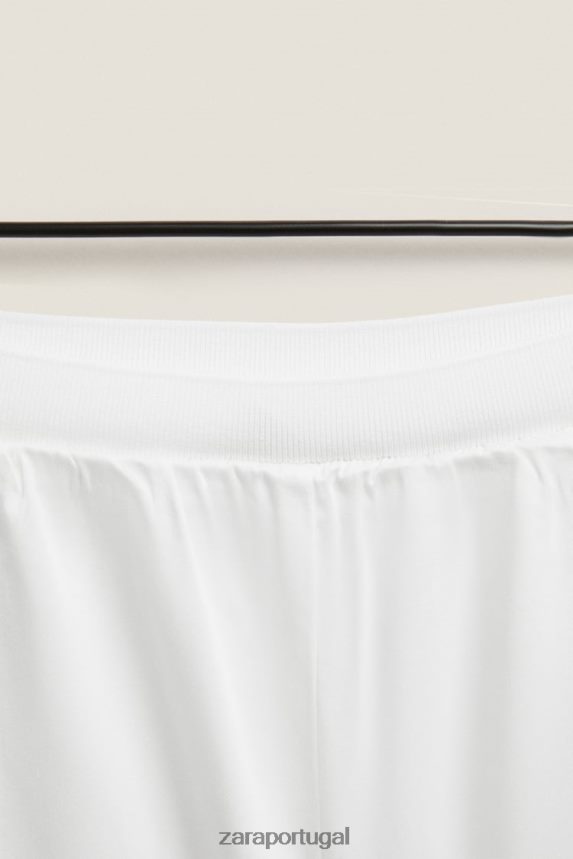 shorts de toque suave mulheres Zara branco Z2080L1811 roupas