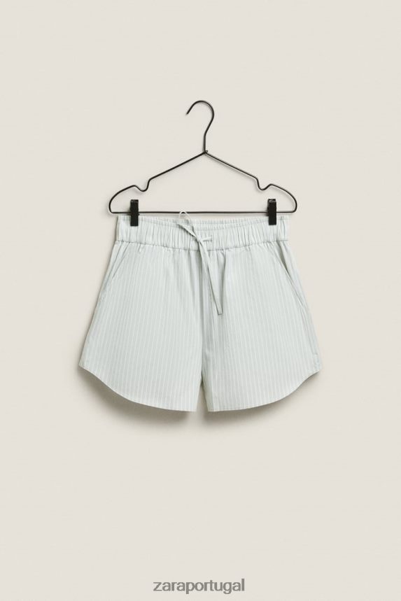 shorts listrados mulheres Zara luz verde Z2080L1809 roupas