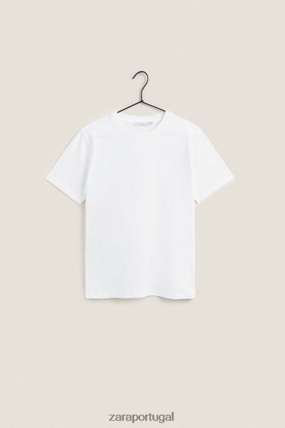 top de algodão mulheres Zara branco Z2080L1812 roupas