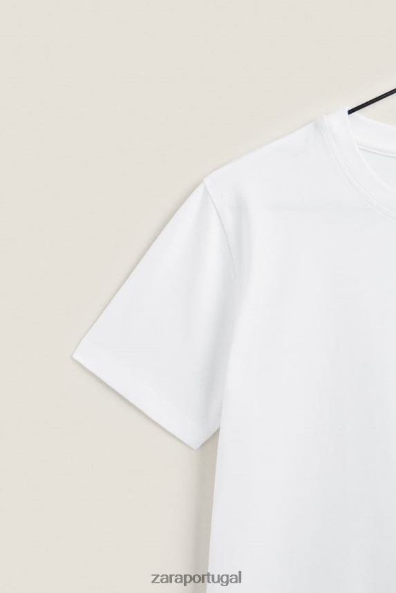 top de algodão mulheres Zara branco Z2080L1812 roupas