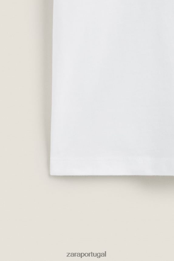 top de algodão mulheres Zara branco Z2080L1812 roupas