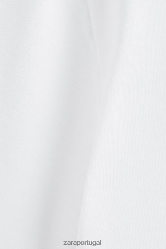 top de algodão mulheres Zara branco Z2080L1812 roupas