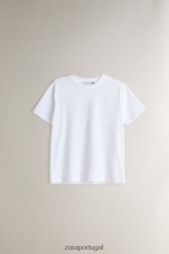 top de algodão mulheres Zara branco Z2080L1812 roupas