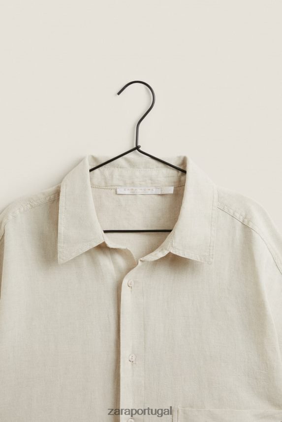 vestido de camisa mulheres Zara bege claro Z2080L1819 roupas