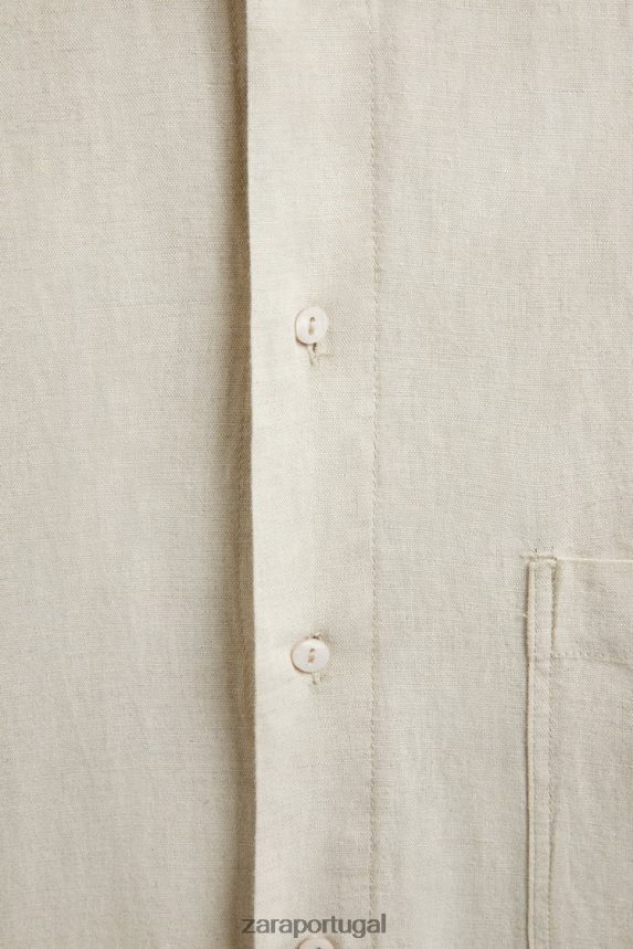 vestido de camisa mulheres Zara bege claro Z2080L1819 roupas
