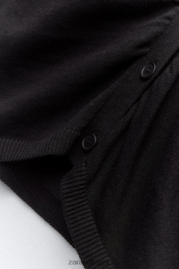 cardigan de malha justo mulheres Zara preto Z2080L479 roupas