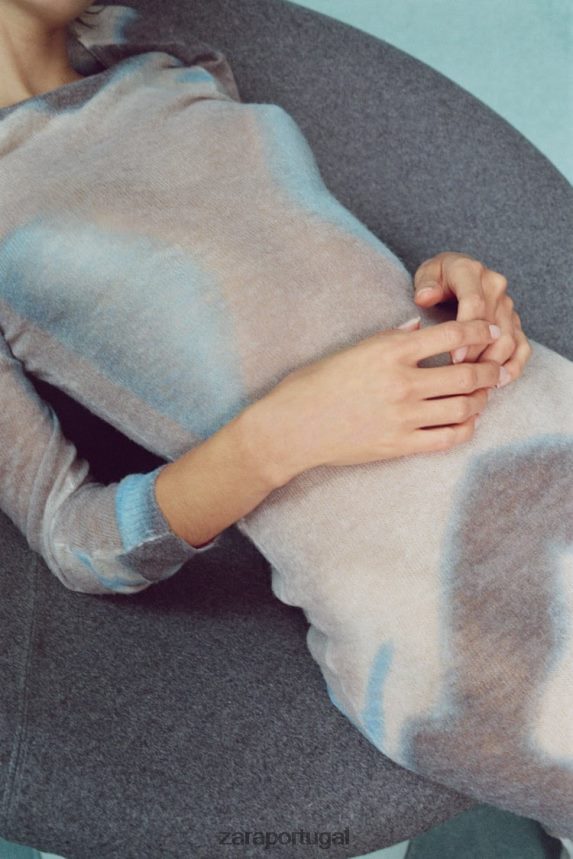 vestido de tricô tie-dye mulheres Zara multicolorido Z2080L477 roupas