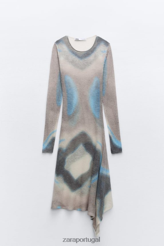 vestido de tricô tie-dye mulheres Zara multicolorido Z2080L477 roupas