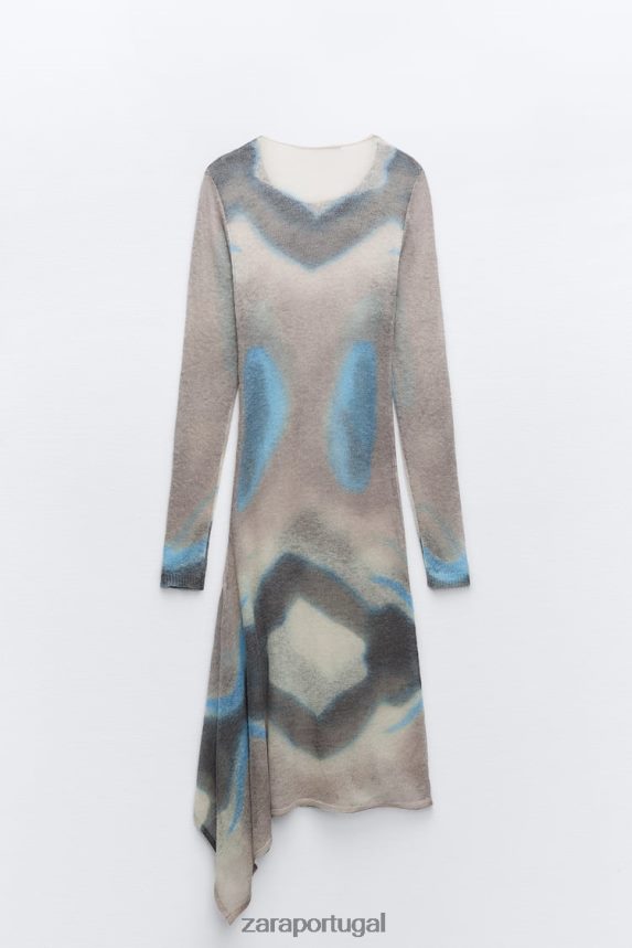 vestido de tricô tie-dye mulheres Zara multicolorido Z2080L477 roupas