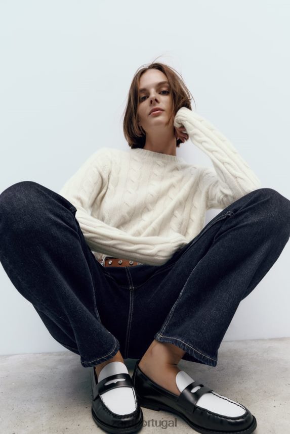 mocassins de contraste mulheres Zara dois tons Z2080L739 calçados