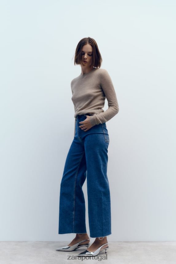 salto gatinho slingback mulheres Zara prata Z2080L738 calçados