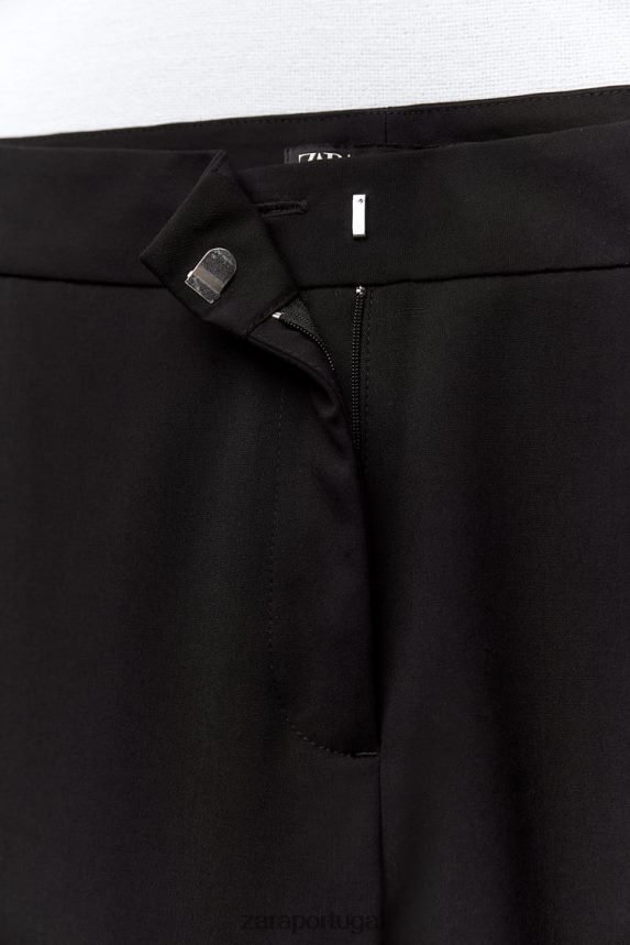 calça larga larga mulheres Zara preto Z2080L892 roupas